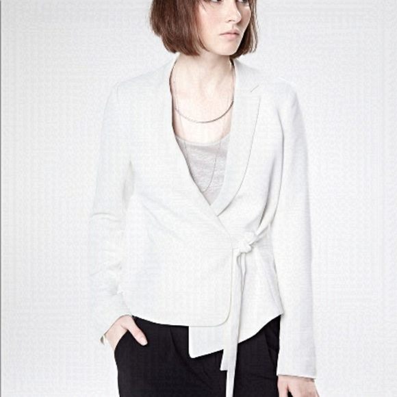 RW&co Jackets & Blazers - White Asymmetrical Tie Jacket